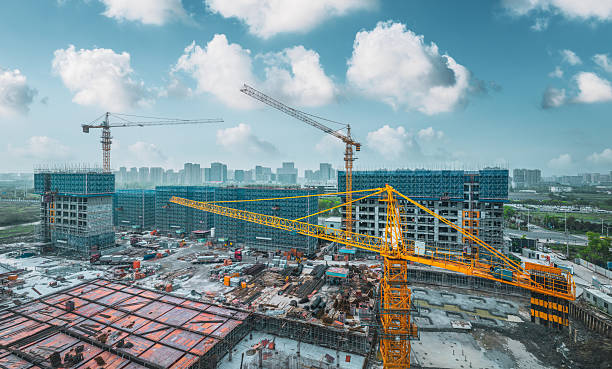 istock Tower crane construction machinery landscape at the construction site 2234634008