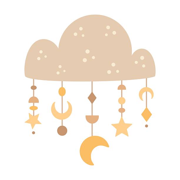 istock Bohemian cloud clipart in pastel colors. Celestial boho baby vector designs 2234634477