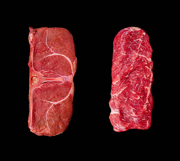 istock Comparison of two cuts of beef showcasing texture and marbling details 2234636579
