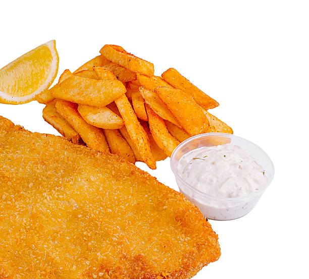istock Crispy fried schnitzel with seasoned fries and dipping sauce ready for lunch 2234636741