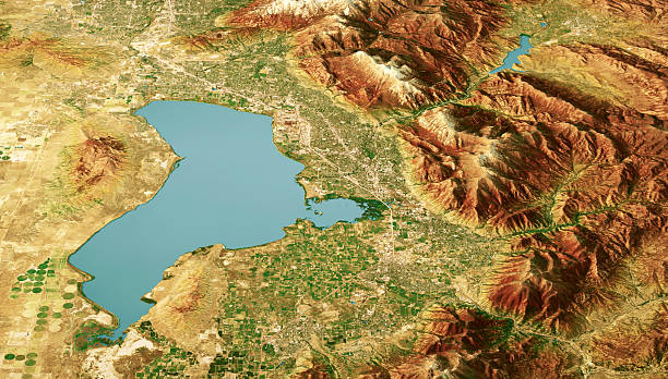 istock Utah Lake Provo Canyon Satellite Landscape View 3D Render Color 2234637297