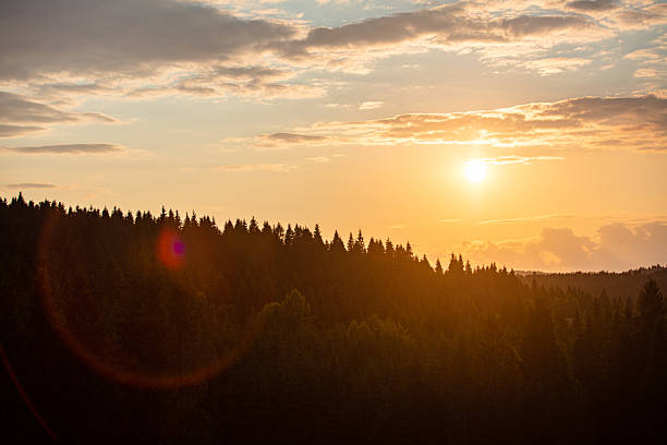 Sunset over the Carpathian Mountains in Ukraine