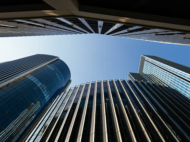 istock Modern skyscrapers in a city skyline featuring glass facades and distinctive architectural designs 2234646052