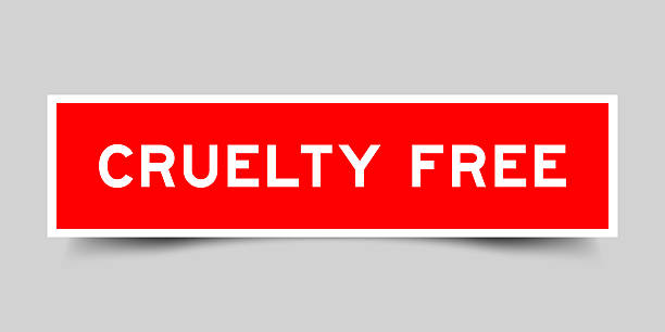 istock Red color square shape sticker label with word cruelty free on gray background 2234650488