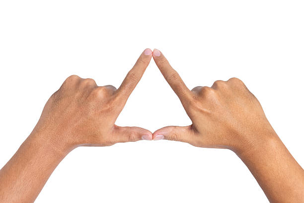 istock male hands showing triangle shape gesture isolated on white background 2234657032