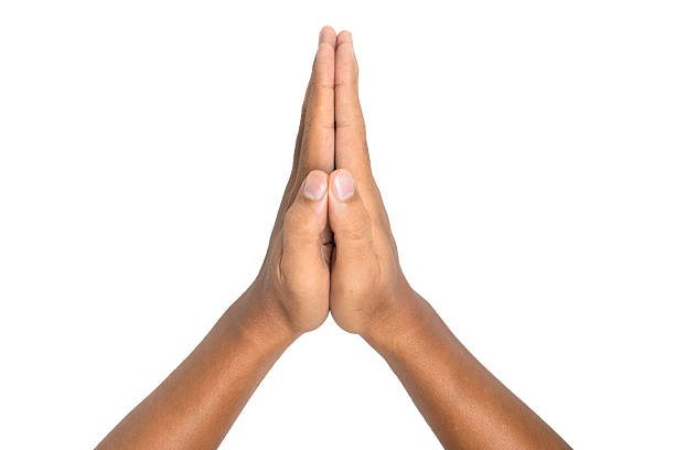 istock male hand showing thanks, forgive or hope gesture hand isolated on white background 2234657072