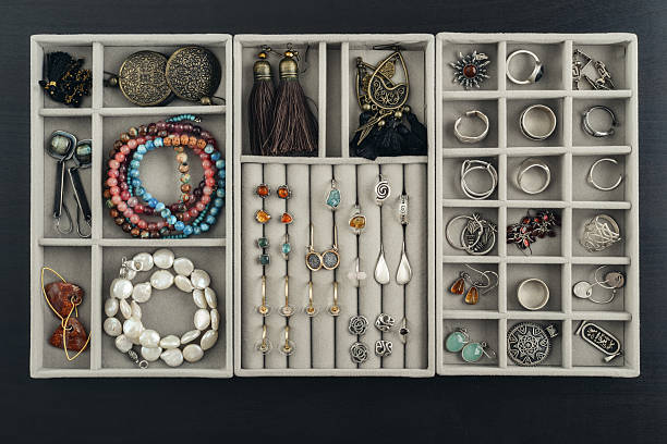 istock Grey velvet Jewelry  Organizer 2234657961