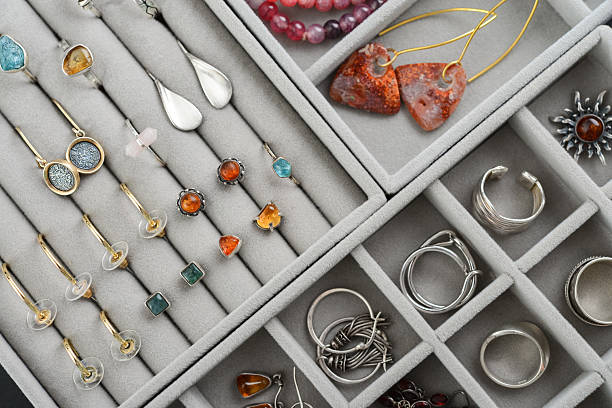 istock Grey velvet Jewelry  Organizer 2234657962