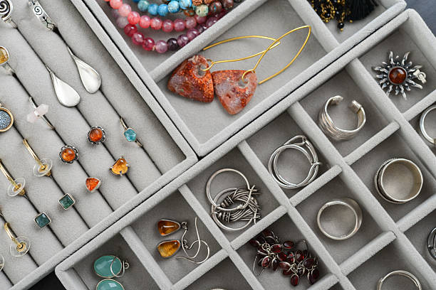 istock Grey velvet Jewelry  Organizer 2234657969