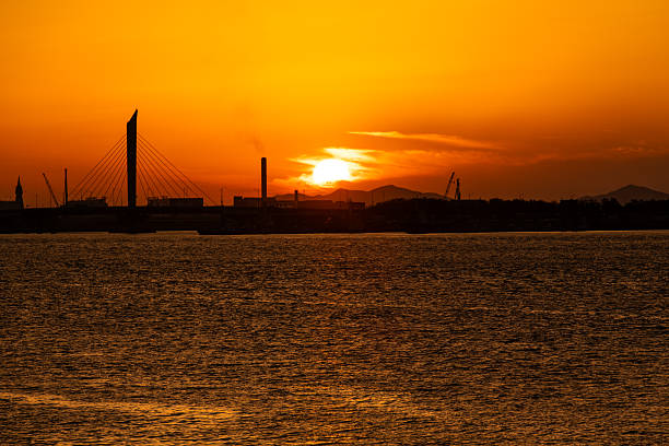 idyllic seascape during sunset
