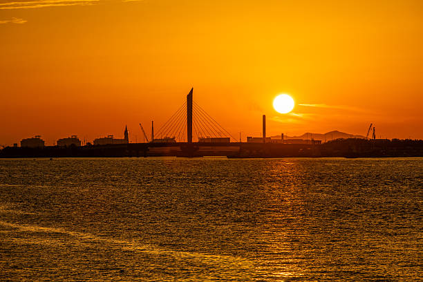 idyllic seascape during sunset