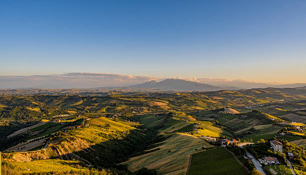istock Marche, spectacular view and sunset on the Marche hills from the Ripatransone viewpoint. 2234663949