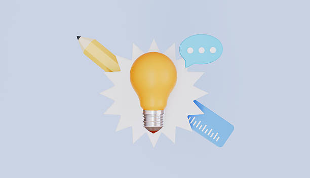 istock Lightbulb with pencil and ruler, Generating ideas and inspiration, Tools for creating creative works 2234664936