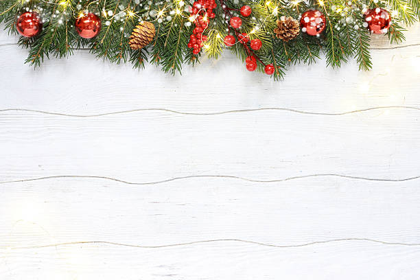 istock Christmas composition of red decoration with fir branches 2234672995