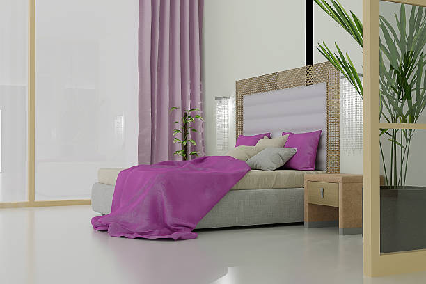 Beautiful bedroom in new luxury home with some decor