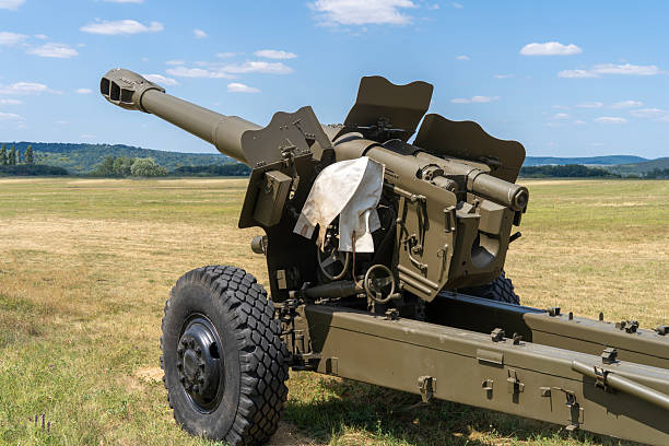 HDR Image of aircraft defense cannon at alyosha  memorial in murmansk