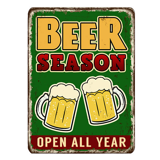 istock Beer season vintage rusty metal sign 2234689680