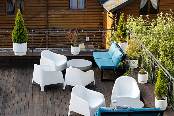 istock Terrace for relaxation with soft sofas and chairs. 2234692758