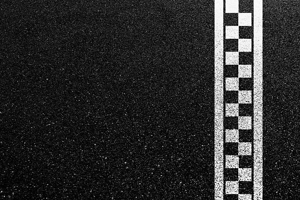 Racing starting line on asphalt road