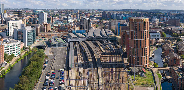 istock Leeds City Station Platforms and Round Tower – Aerial Image 2234713854