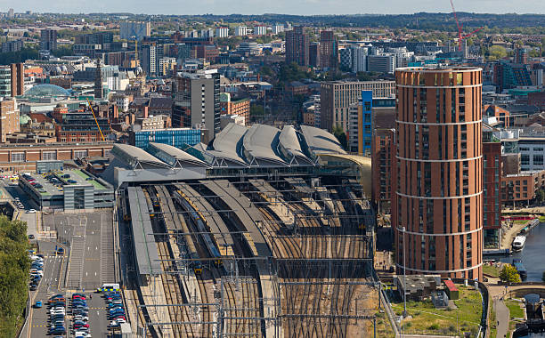 istock Leeds City Station and Skyline – Aerial Image 2234714220