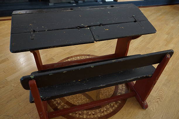 istock Old Black wooden School Desk 2234720900