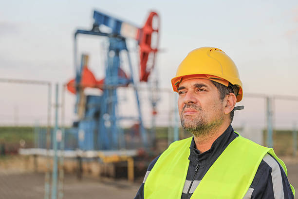 istock Male Technician On Fossil Fuel Site With Hard Hat 2234724642