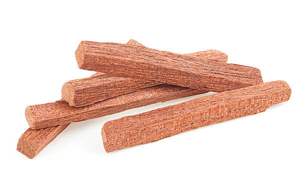 istock Chandan - group of sandalwood sticks isolated on a white background. Sandalwood incense. Perfumes. 2234731861