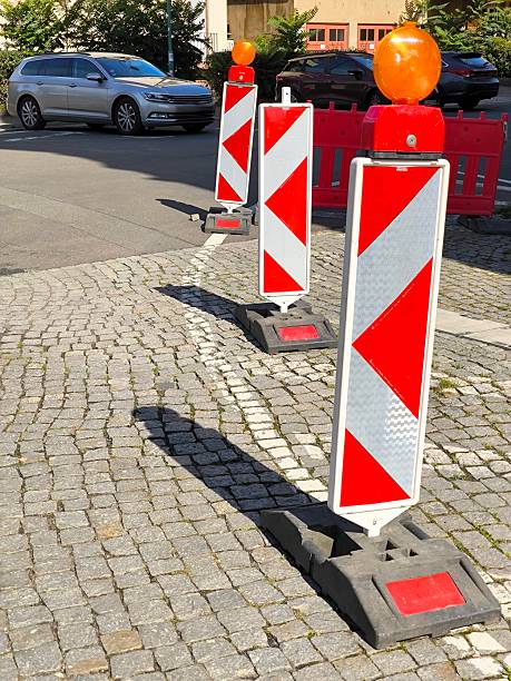 istock Road signal posts on powerful streets, restricting passage 2234744195