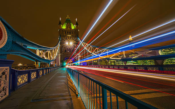 istock Tower Bridge at Night with Light Trails in London, England 2234748215