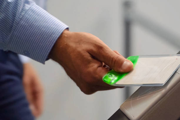 istock pass attaches his hand to the turnstile. The bandwidth system. 2234750884