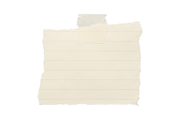 Note paper with adhesive tape isolated on white background