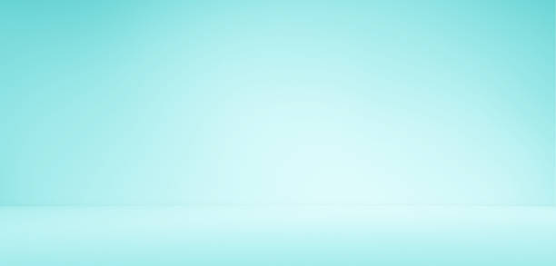 istock Empty turquoise blue green room studio with shadow of leaves for product presentation. 2234783331