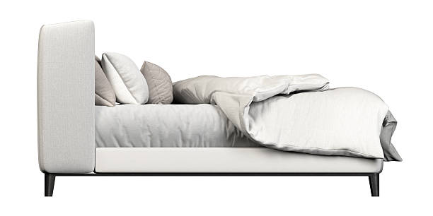 istock Side view double bed furniture set on white backgrounds 3d rendering 2234785053