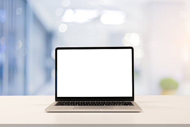 istock close up isolated on blank white screen display of laptop computer on table inside office room for add content of design banner , website or template or online shopping e-commerce concept 2234785857