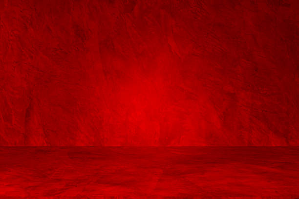 istock Studio style background wall decoration presentation uses white and red tones. with shadows cast from a nearby window, concept creating a decorative 2234786004