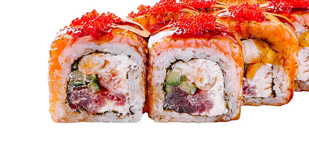 istock Delicious sushi rolls on display with vibrant colors and fresh ingredients 2234800322