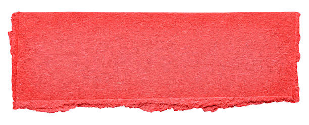 istock Isolated torn piece of blank red paper note cardboard with rough texture and copy space for text on white background design element 2234801272