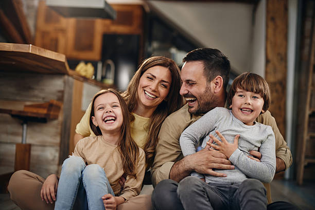 istock Cheerful family having fun at home. 2234801852