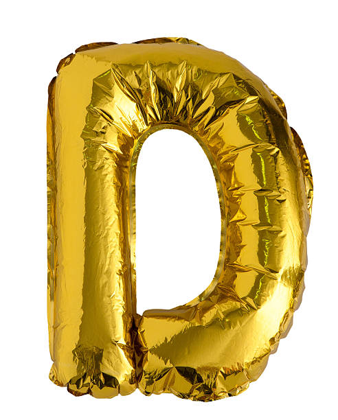 Gold Foil Balloon Letter D isolated