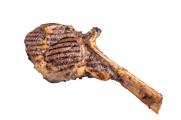 istock Grilled Tomahawk beef steak, cooked rib eye with bone isolated on white background. top view 2234807148
