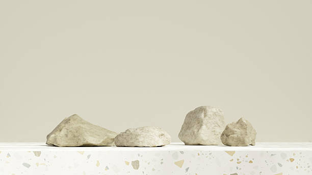 istock Minimal stone podium on terrazzo surface with cream background for skincare 2234814587
