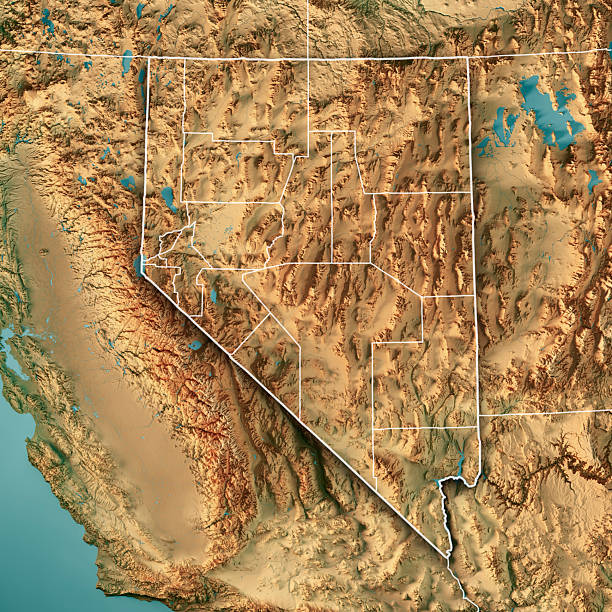istock Nevada US State Topographic Map 3D Render Color Counties Border 2234816710