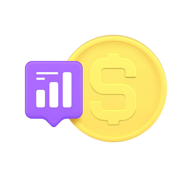 istock 3d Realistic Icon Of Yellow Dollar Coin And Purple Bar Graph For Financial Growth Analytics 2234818309