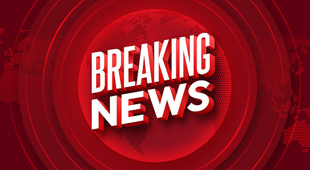 istock Breaking News World Globe Map Red Urgency News Media Dot Halftone Background 2234823420