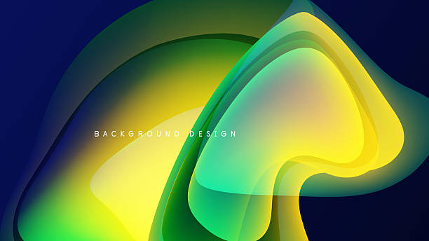 istock Abstract fluid shapes, vibrant colors blend. Yellow, green, blue gradients create dynamic composition. Modern design element. 2234827183