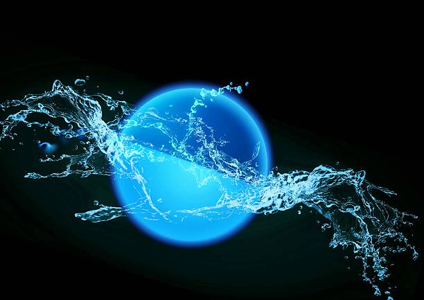 istock 3D illustration of a splashing blue water ball 2234832084