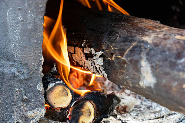 istock Burning firewood in the stove with bright flames 2234835072
