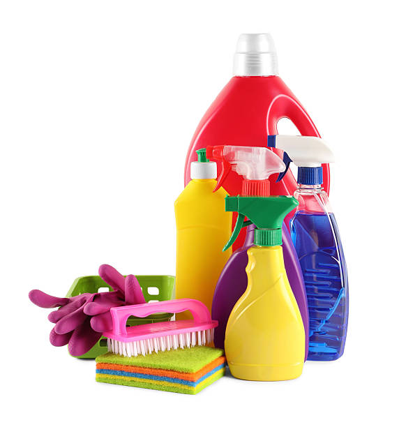 istock Set of different cleaning products isolated on white 2234840016