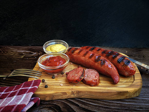 istock Delicious grilled pork sausages on the table 2234841671